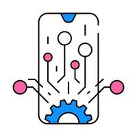 mobile technology business process icon color illustration vector