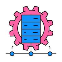 it infrastructure management business process icon color illustration vector