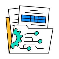 data governance business process icon color illustration vector