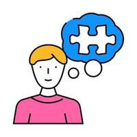 problem solving business process icon color illustration vector