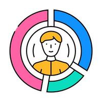 customer segmentation business process icon color illustration vector
