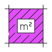area square metre label product caution icon color illustration vector