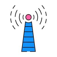 electromagnetic interference label icon color illustration vector