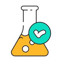 lab verified label product caution icon color illustration vector
