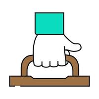carry handle label product caution icon color illustration vector