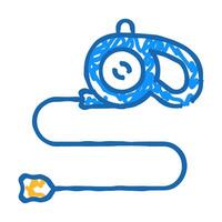 dog leash icon doodle illustration vector