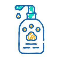 dog paw cream icon doodle illustration vector