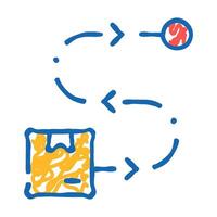 delivering direction and location icon doodle illustration vector