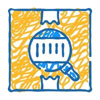 bar code on box icon doodle illustration vector
