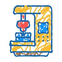 cnc computer numerical control icon doodle illustration vector