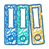 accounting report folders icon doodle illustration vector