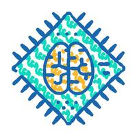 brain microchip artificial intelligence icon doodle illustration vector