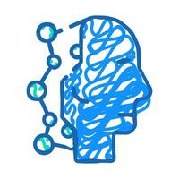 robot head artificial intelligence icon doodle illustration vector