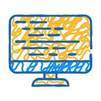 coding on computer screen icon doodle illustration vector