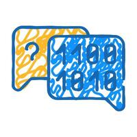 binary code and question mark quote frame icon doodle illustration vector
