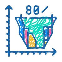 marketing analytics icon doodle illustration vector