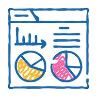 statistical analysis digital report icon doodle illustration vector