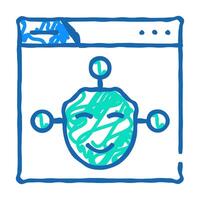 artificial intelligence seo optimization icon doodle illustration vector