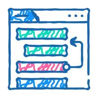 web site promotion place seo optimization icon doodle illustration vector