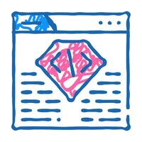 coding seo optimization icon doodle illustration vector