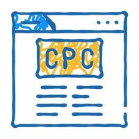 cpc seo optimization icon doodle illustration vector
