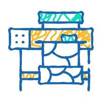 printer for printing on fabric icon doodle illustration vector