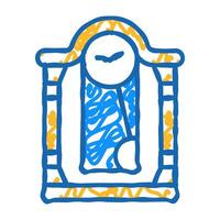clock tool sign icon doodle illustration vector
