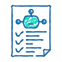 robot task list icon doodle illustration vector
