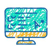 electronic test result icon doodle illustration vector
