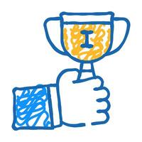 winner cup sign icon doodle illustration vector