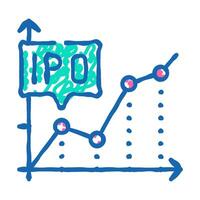 ipo initial public offering infographic icon doodle illustration vector