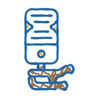 tuner for tuning strings icon doodle illustration vector