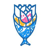 flowers bouquet flat icon doodle illustration vector