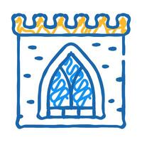 window of ancient castle icon doodle illustration vector