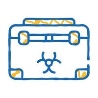 disposal box for biomaterials, needles and syringes icon doodle illustration vector