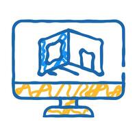 design room computer program icon doodle illustration vector