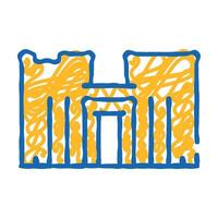 horus temple icon doodle illustration vector