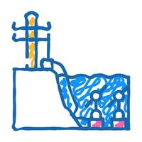 scheme of work tidal power plant icon doodle illustration vector