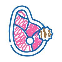 meat allergy flat icon doodle illustration vector