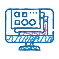 opened windows of operating system icon doodle illustration vector