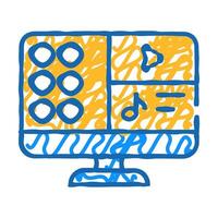 media files operating system icon doodle illustration vector