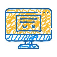 accept or reject request of operating system icon doodle illustration vector