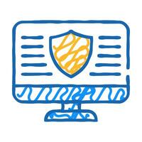 data security operating system icon doodle illustration vector