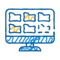 folders of operating system icon doodle illustration vector