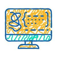 decoding protein molecule icon doodle illustration vector