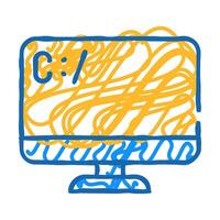 coding operating system icon doodle illustration vector