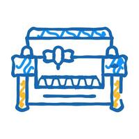 laser engraving and cutting machine icon doodle illustration vector