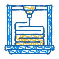 layers of 3d printing icon doodle illustration vector