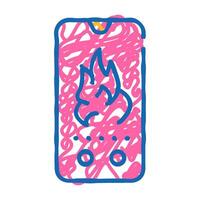 urgent question and calling to call center icon doodle illustration vector