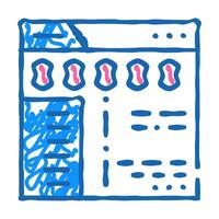 web site faq icon doodle illustration vector